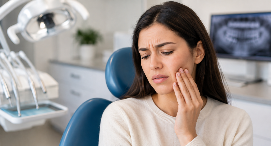 Patient in Pain due to Worn Dental Filling in University City MO